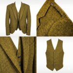 Golden Tweed Argyle Jacket with Vest - Image 2